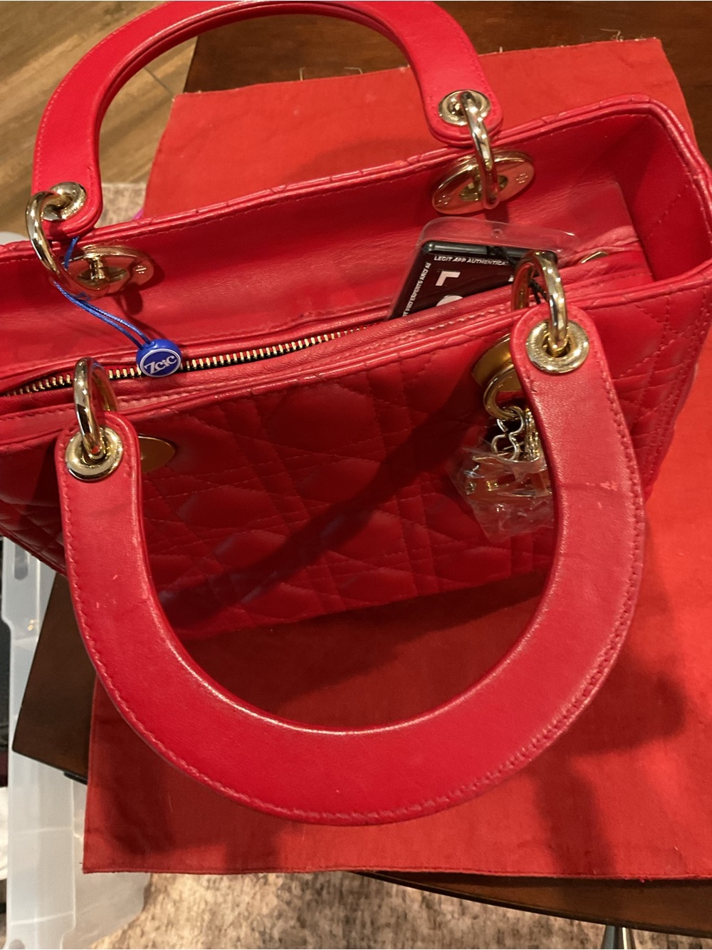 Dior Red Quilted Top-Handle Bag with Gold-Tone Hardware

COA included - Picture 5 of 16